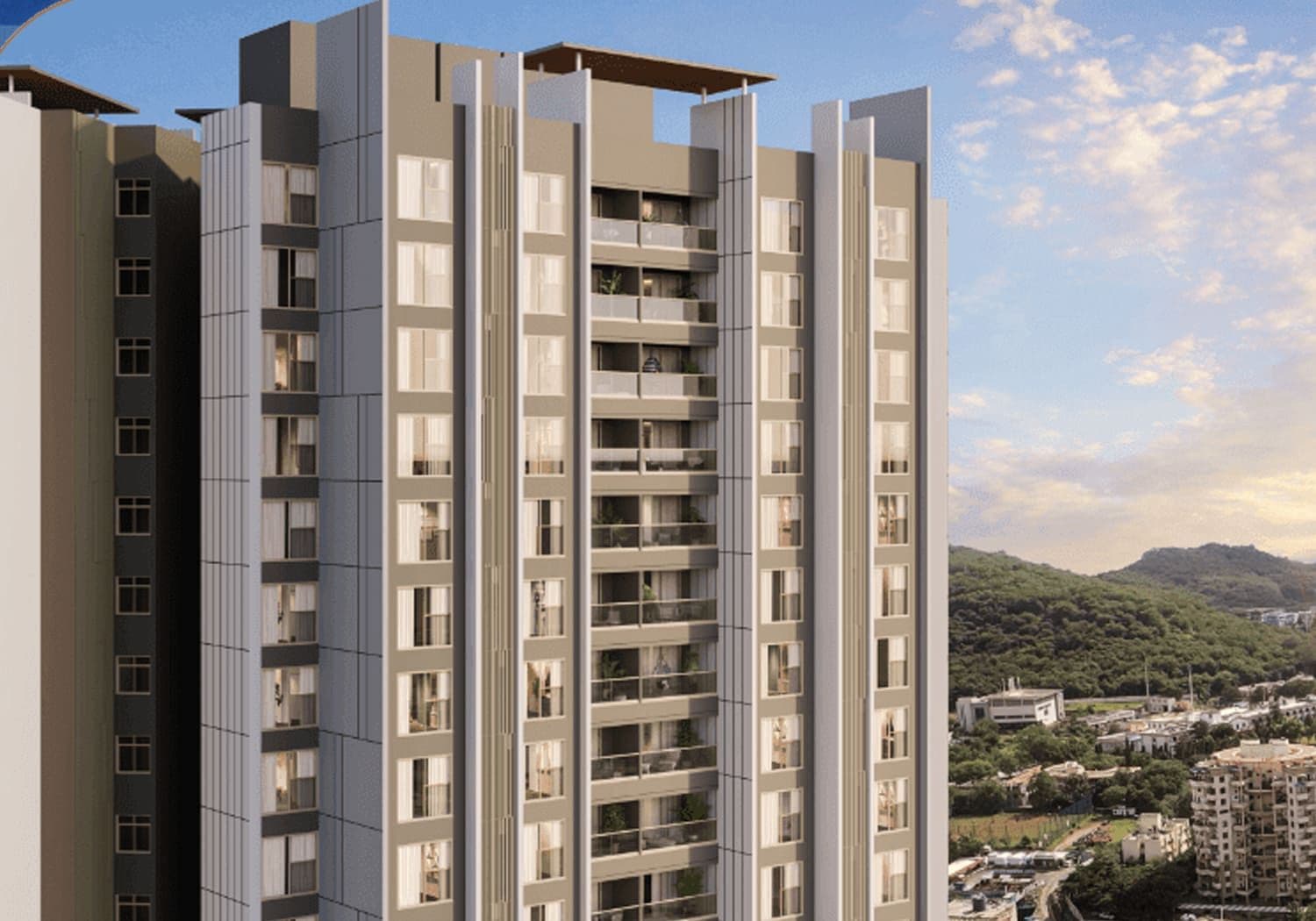 Tower with the Baner hills behind, artistic impression